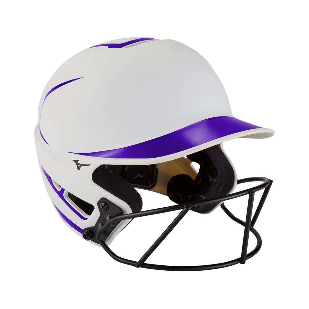 Casco Mizuno F6 Fastpitch Softball Batting Donna - Bianche/Viola - 85621-VLBU